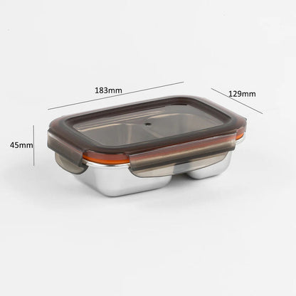 Cuitisan Stainless steel Microwavable Storage Box - Partition Rectangle 370ml