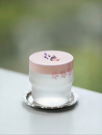 Lumiland｜Pink Flower Glass Cup