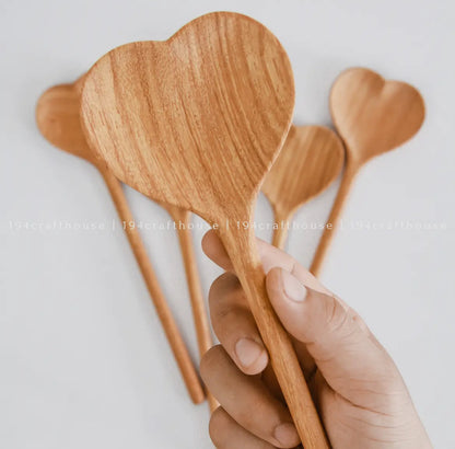 194 Craft House - Large Wooden Heart Shaped Spoon