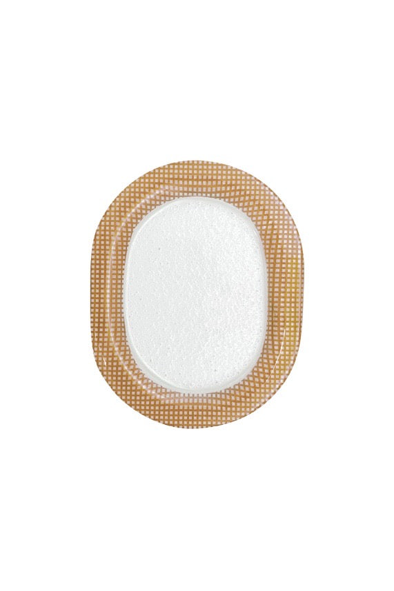 Eding | Checky Glass Oval Plate Small