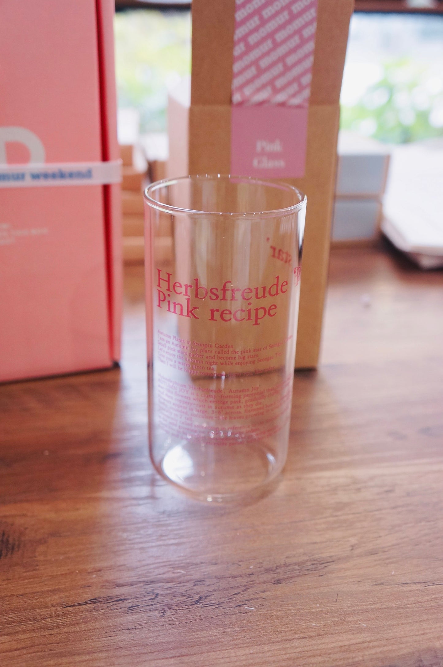 Momur Weekend Pink Recipe Glass Cup