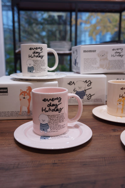 Momur | Weekend 8 Holiday Puppy Mug Saucer Set