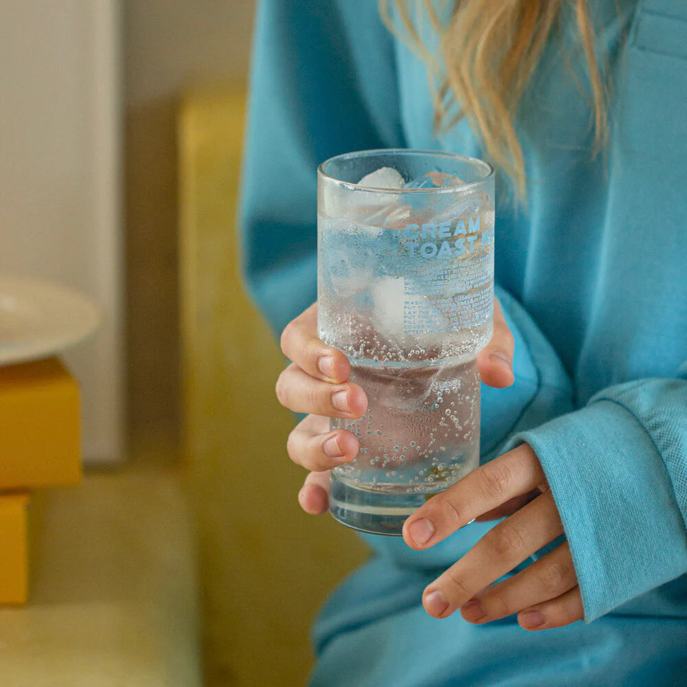 Momur Weekend Cream Toast Glass Cup “Sky Blue”