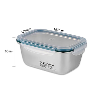 Cuitisan Stainless steel Microwavable Storage Box - Simple Rectangle 980ml