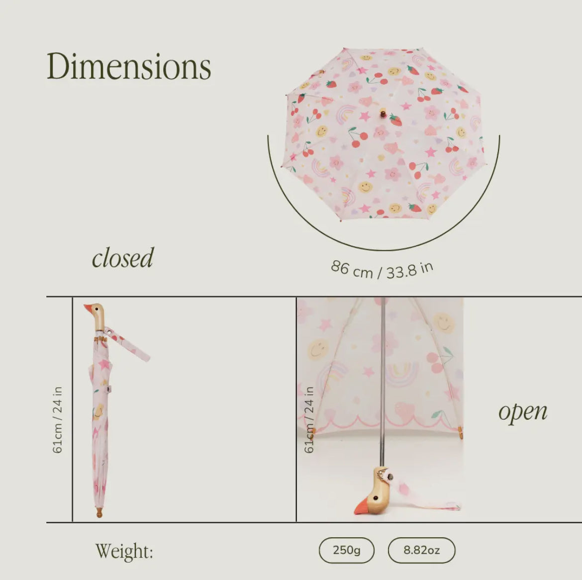 Original Duckhead Umbrella for Kids - Strawberries