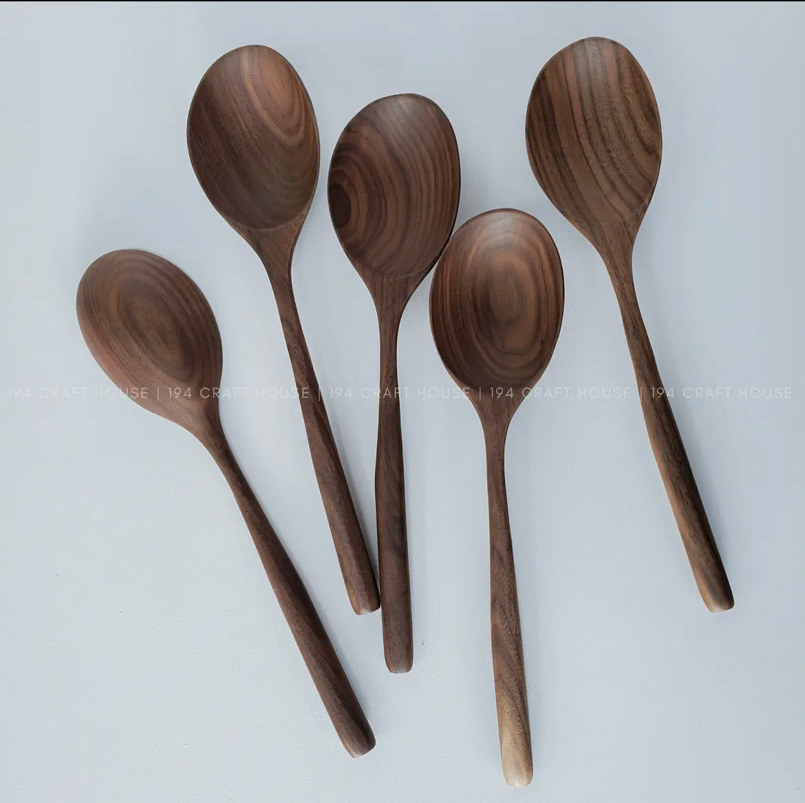 194 Craft House - Large Walnut Wooden Serving Spoon