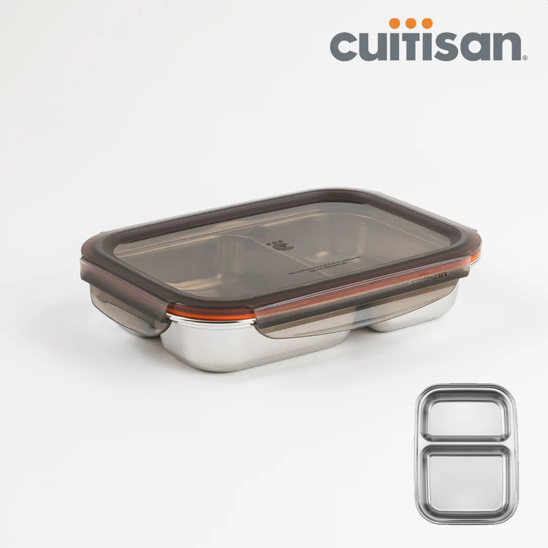 Cuitisan Stainless steel Microwavable Storage Box - Partition Rectangle 1000ml