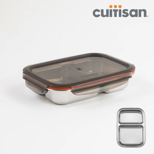 Cuitisan Stainless steel Microwavable Storage Box - Partition Rectangle 1000ml