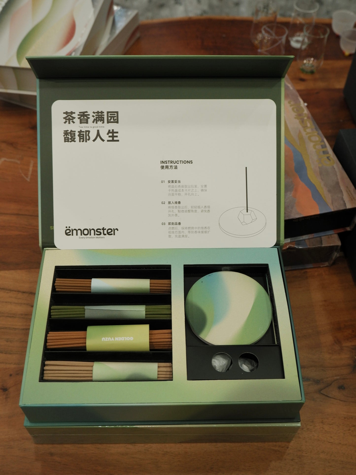 Emonster Incense - 120 Sticks Gift Set - Tea Aroma