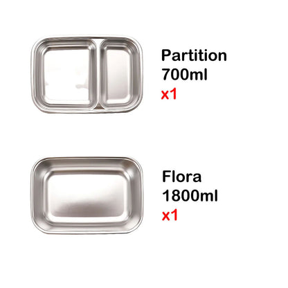 Cuitisan Stainless steel Microwavable Storage Box - To Go 2-in-1 Bag
