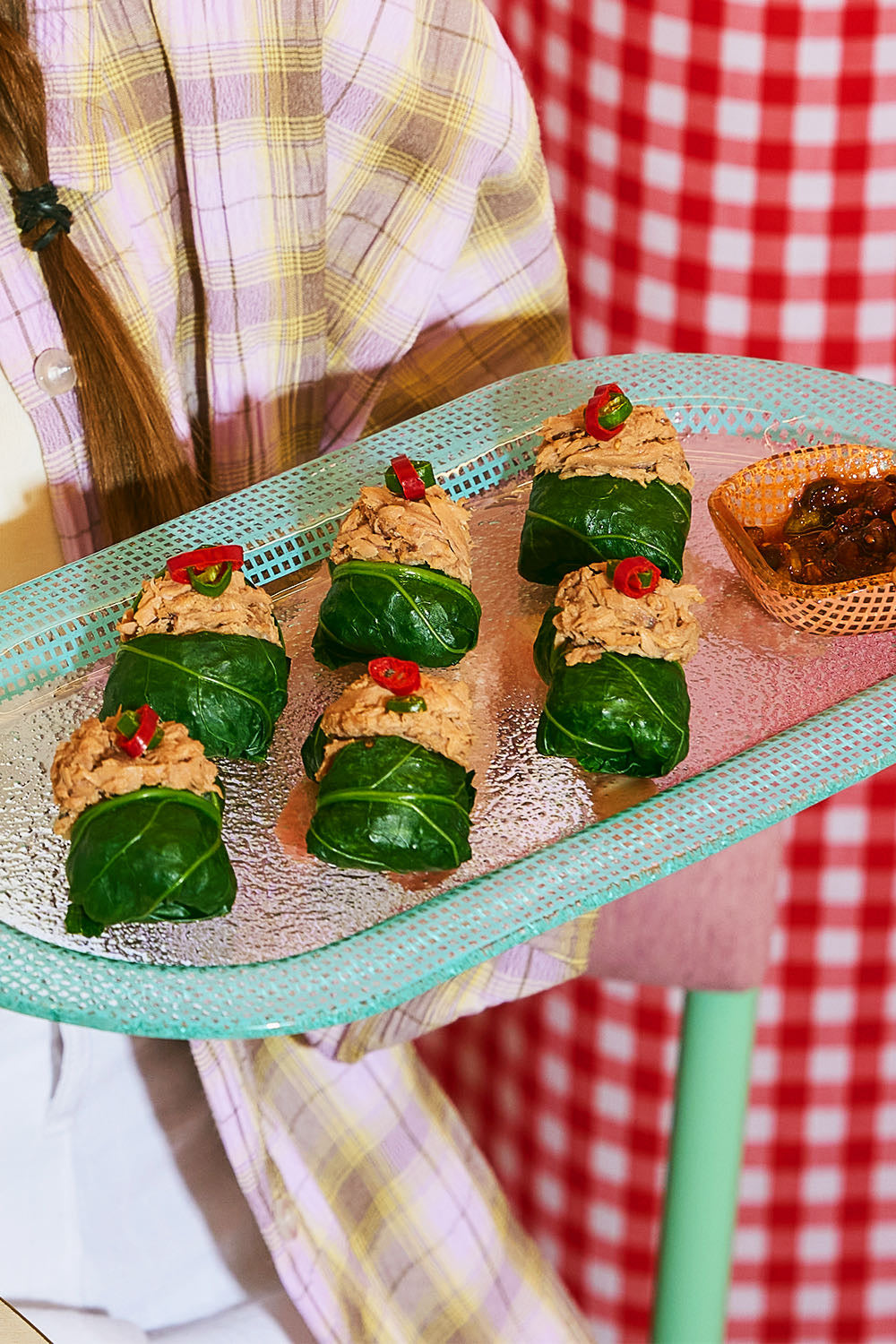 Eding | Checky Series Long Oval Tray