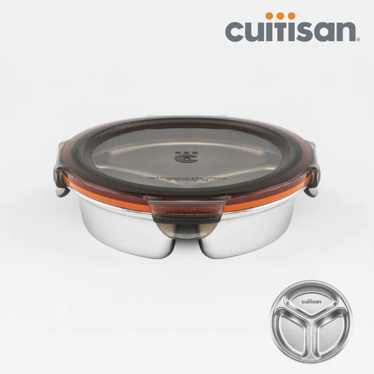 Cuitisan Stainless steel Microwavable Storage Box - Partition Round 280ml