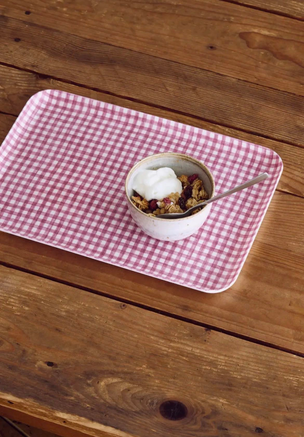Pink Checkered Tray