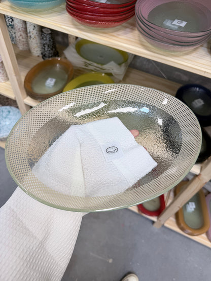 Eding | Checky Glass Almond Deep Plate