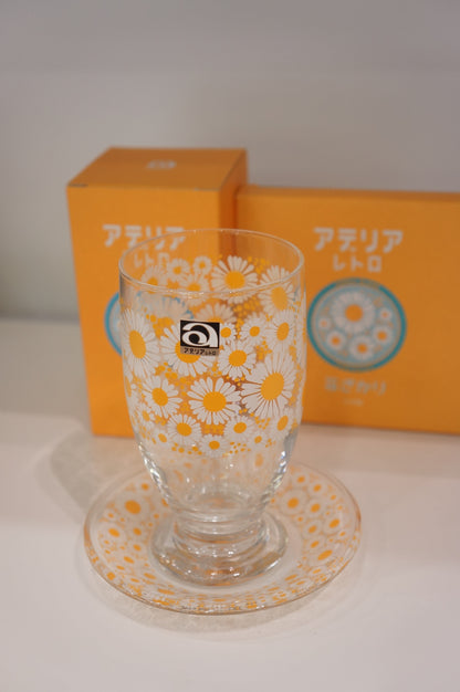 Aderia | Showa-era Retro Milkshake Cup with Saucer - Full Bloom