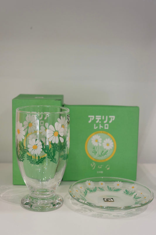 Aderia | Showa-era Retro Milkshake Cup with Saucer - Daisy