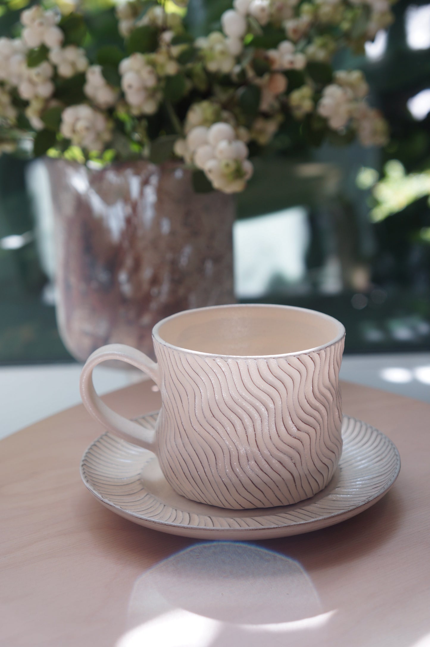 Jingdezhen | Pengfan | Engobe Coating Twill Style Cup & Saucer