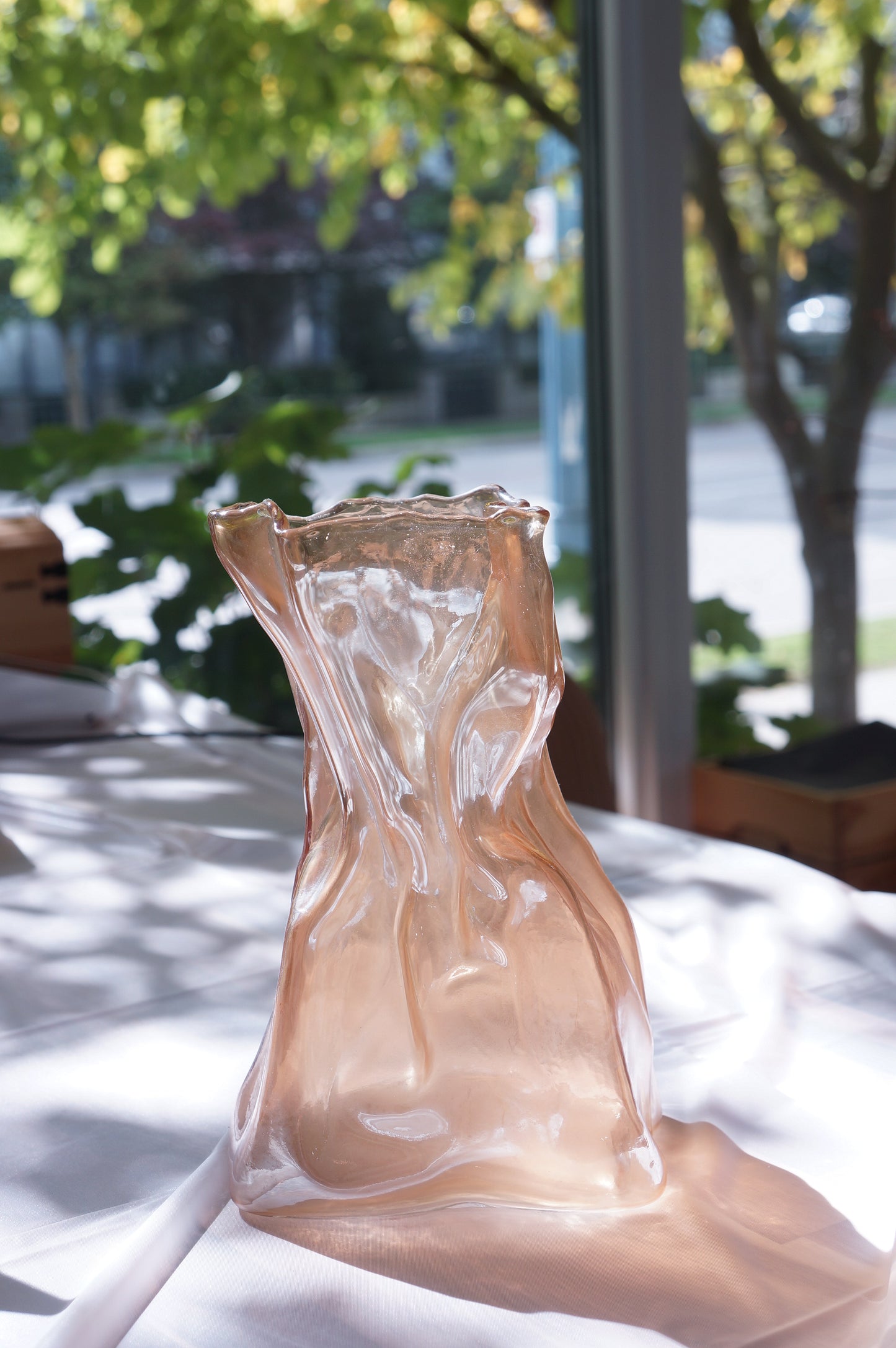 Wrinkle Style Aurora Glass Vase - Large