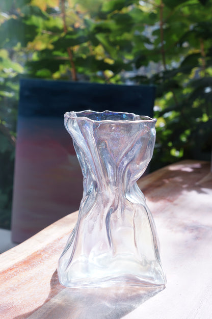 Wrinkle Style Aurora Glass Vase - Large