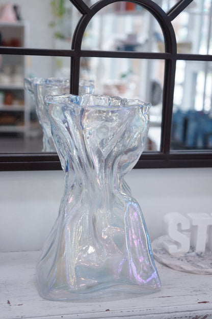 Wrinkle Style Aurora Glass Vase - Large