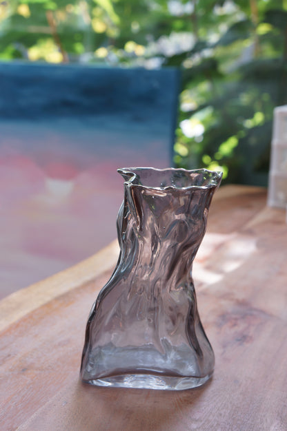 Wrinkle Style Aurora Glass Vase - Small
