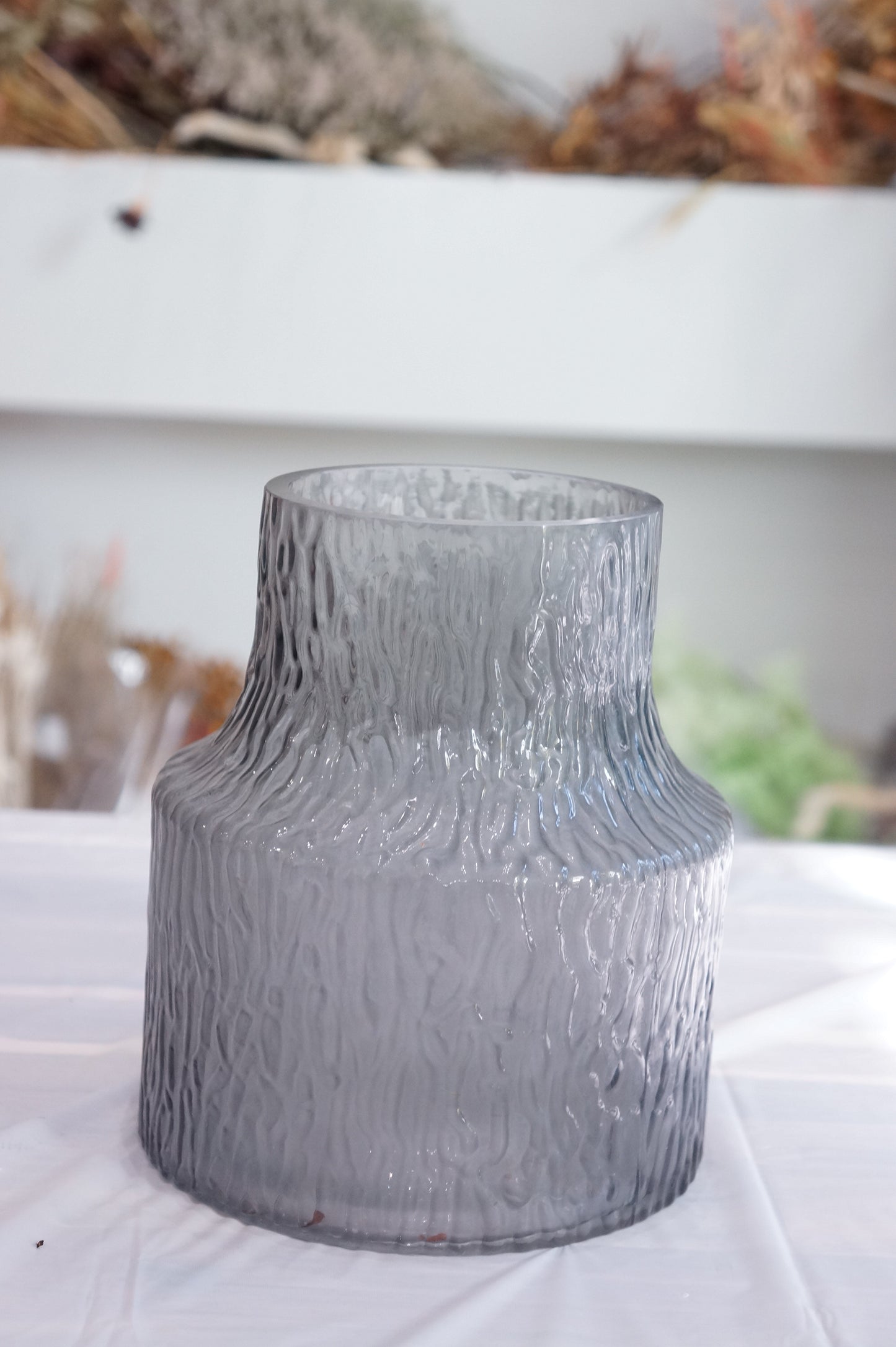 Icy Verns Big Belly Glass Vase