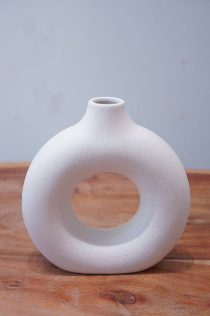 Donut Style Ceramic Vase