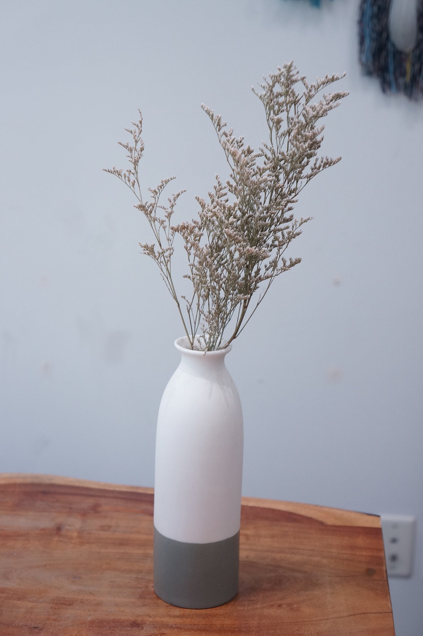 White & Grey Pattern Ceramic Vase