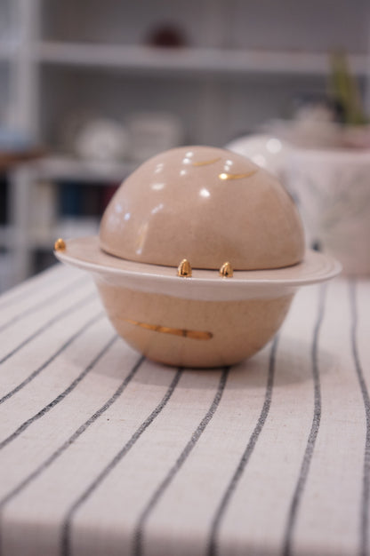 Jingdezhen | Fengying | Planet Collection Storage Container & Home Decor - Large Earth Tone