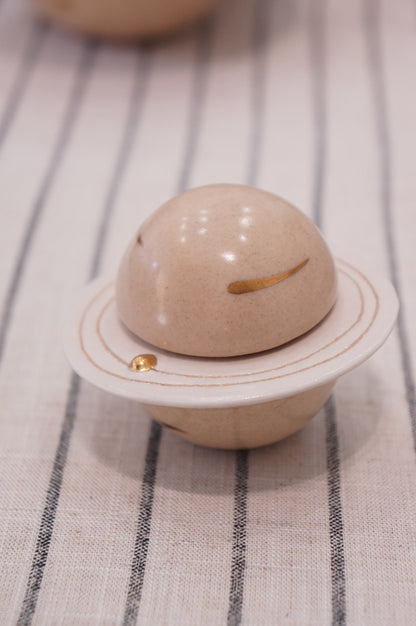 Jingdezhen | Fengying | Planet Collection Storage Container & Home Decor - Small Earth Tone/White