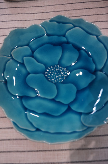 Seto Ware | Flower Plate - Large Blue Peony