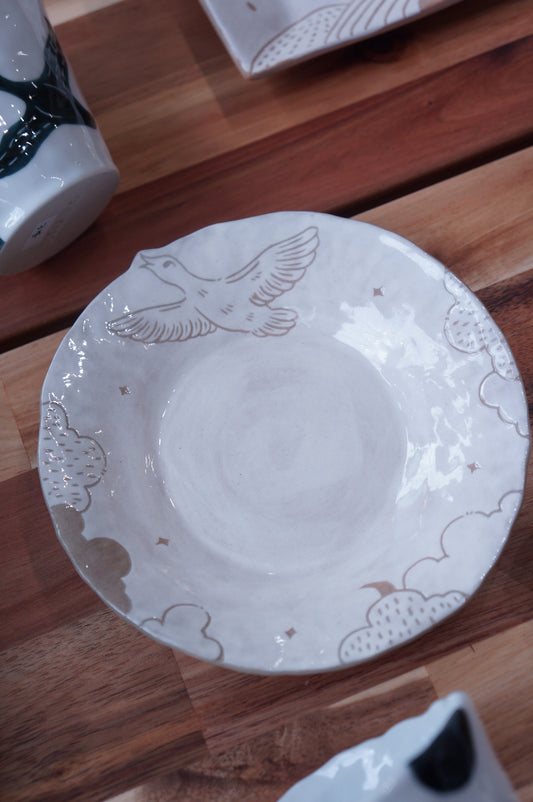 Jingdezhen | Datun | Cloud & Geese Round Plate