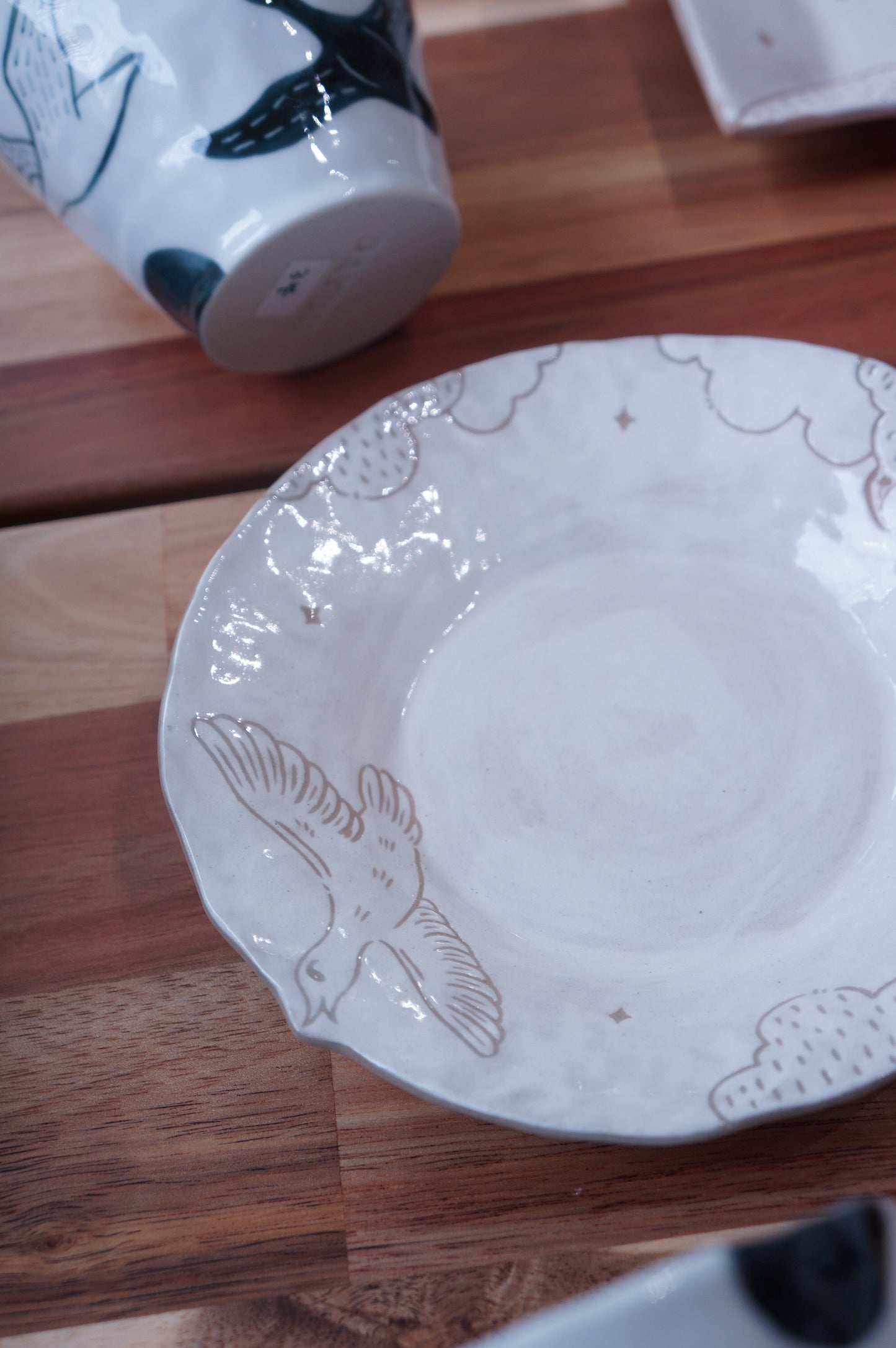 Jingdezhen | Datun | Cloud & Geese Round Plate