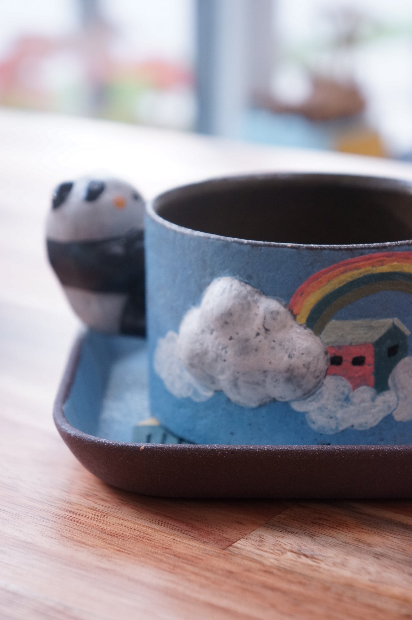 Jingdezhen | Erli | Panda Style Mug & Saucer | House in the Sky