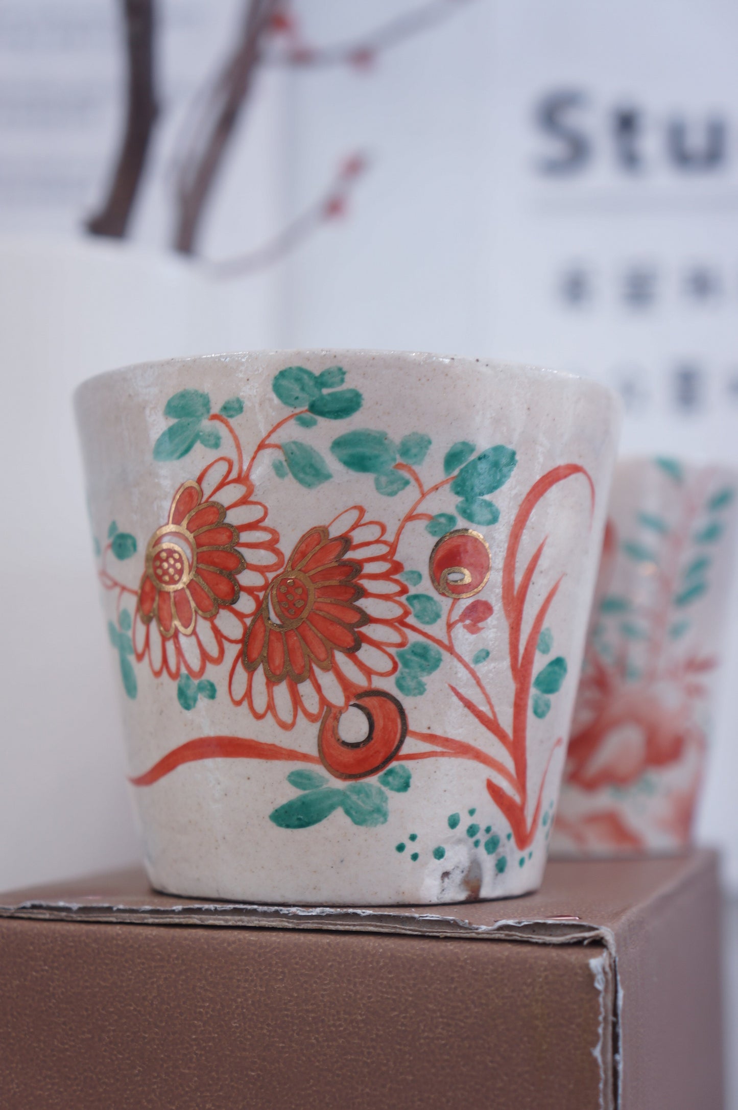 Jingdezhen | Jiangcunzhi | Red and Green Color Straight Tumbler