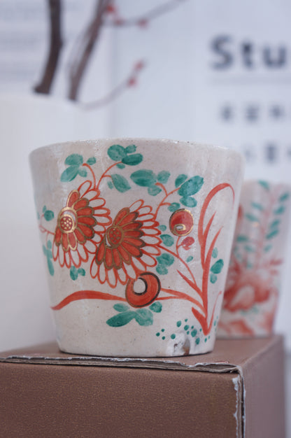 Jingdezhen | Jiangcunzhi | Red and Green Color Straight Tumbler