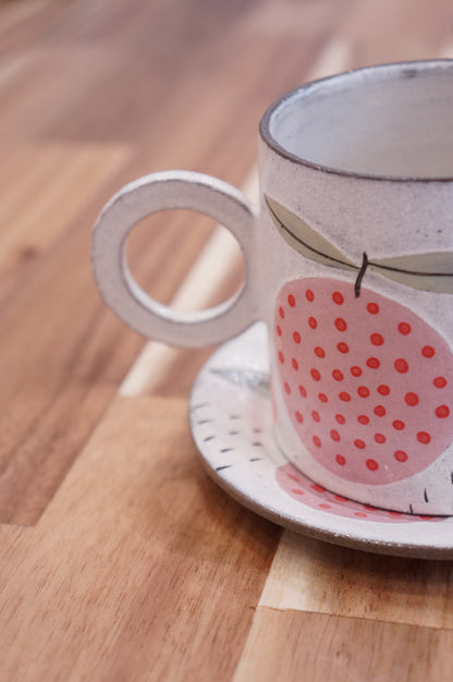 Jingdezhen | Handmade Fruit Cup & Saucer Set (Rose Pink)