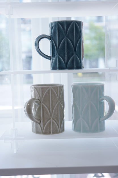 Jingdezhen | Daojin | Leaf Vein Style Straight Mugs (3 colors)