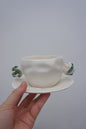 Jingdezhen | Gutou | Corrugation Double Ear Cup & Saucer