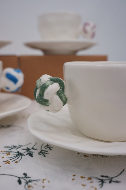 Jingdezhen | Gutou | Corrugation Single Ear Cup & Saucer