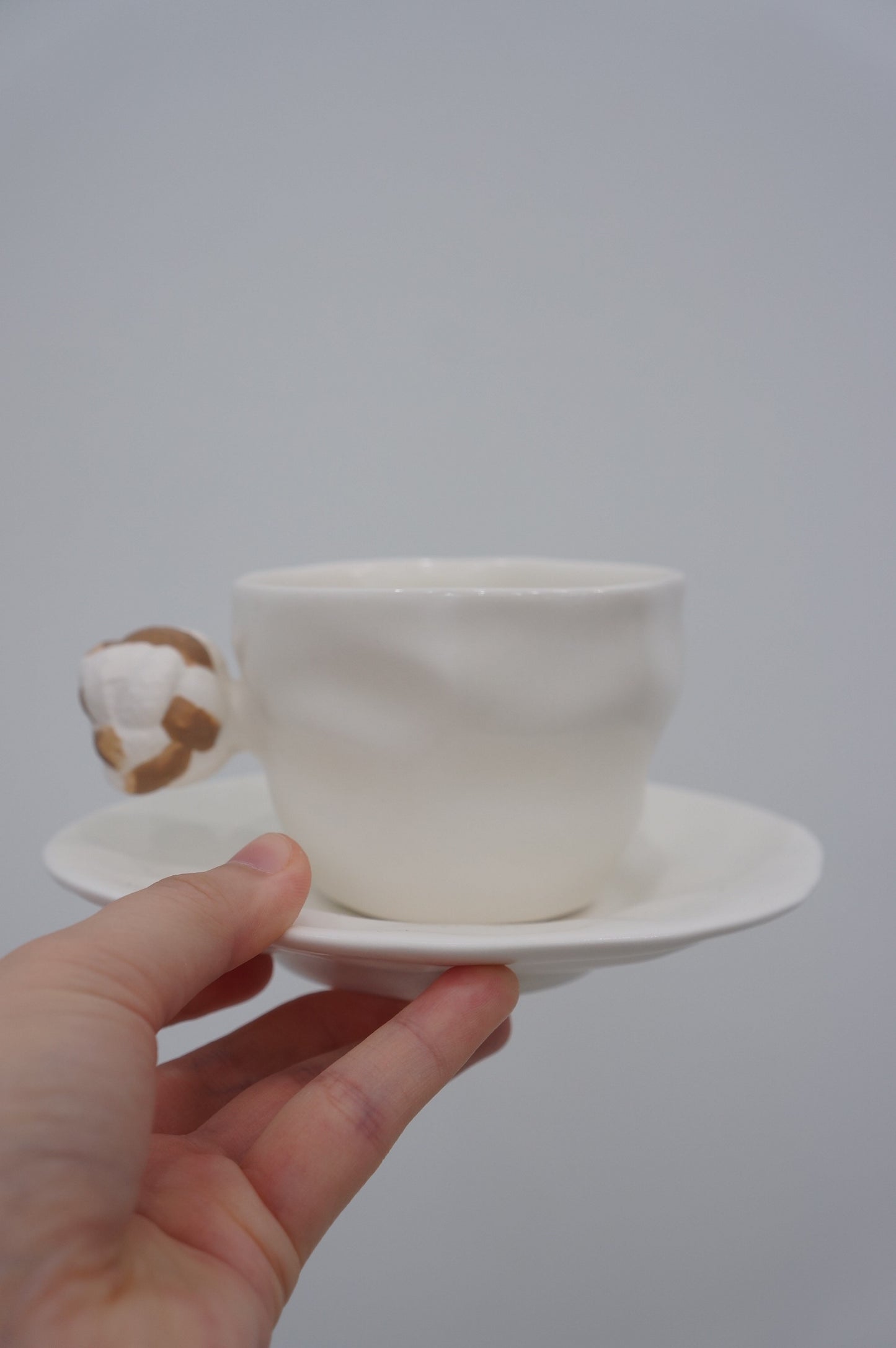 Jingdezhen | Gutou | Corrugation Single Ear Cup & Saucer