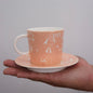 Jingdezhen | Gutou | Exclusive Customization Hundred Huts Cup & Saucer - Pink