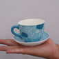 Jingdezhen | Gutou | Exclusive Customization Hundred Huts Cup & Saucer - Blue