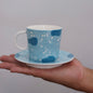 Jingdezhen | Gutou | Exclusive Customization Hundred Huts Cup & Saucer - Blue