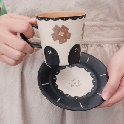 Jingdezhen | Yundou | White Flower Mug&Saucer