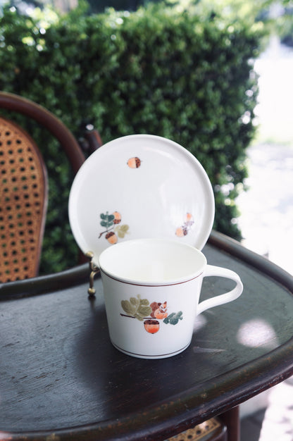 Jingdezhen | Handpaint Squirrel Acorn Cup & Saucer Set