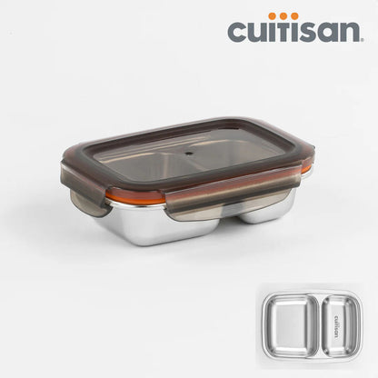 Cuitisan Stainless steel Microwavable Storage Box - Partition Rectangle 700ml