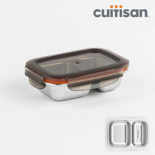 Cuitisan Stainless steel Microwavable Storage Box - Partition Rectangle 700ml