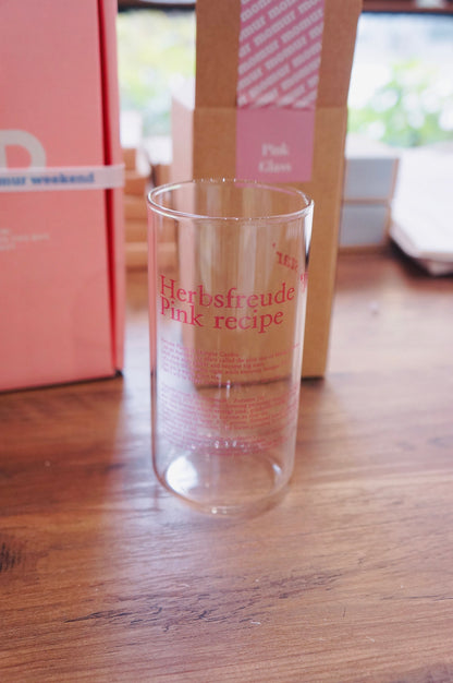 Momur Weekend Pink Recipe Glass Cup