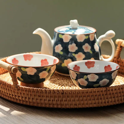 Arita Ware | Plum Mug with Rabbit  Teapot Set